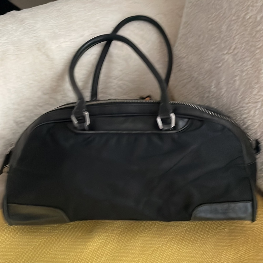 PradaTessurto black nylon bag with leather trim and handle - Picture 9 of 17